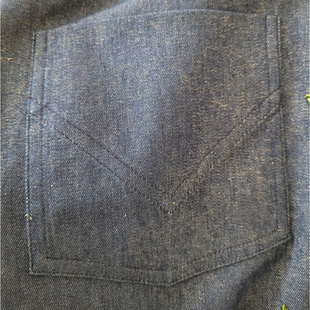 2002 Christian Dior VTG Blue Metallic Denim Pants w/Floral Embellishments - sz 8 - Picture 10 of 14